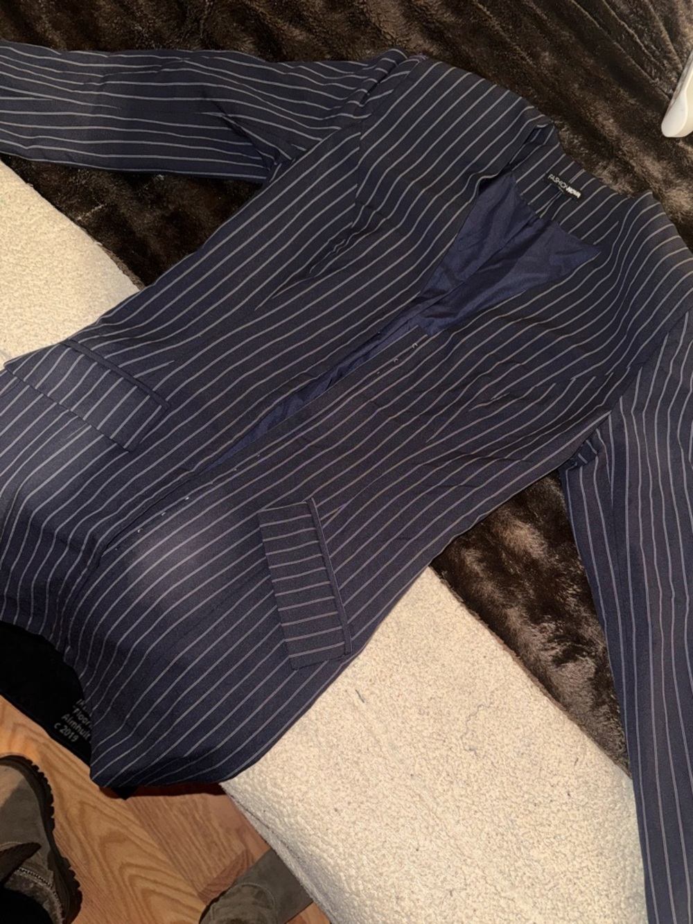Navy Pinstripe Blazer